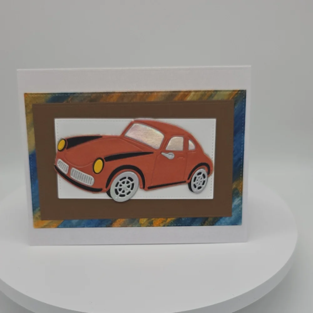 Elegant Retro Sports Car Greeting Card - Picture 1 of 5